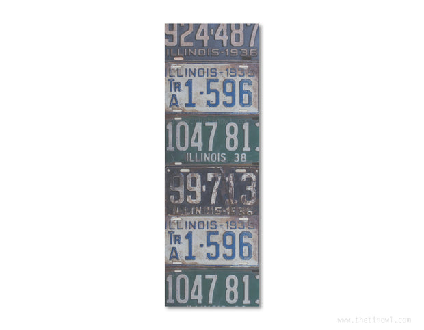 Bookmark - Vintage Illinois License Plates