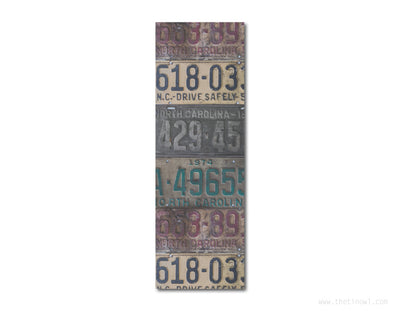 Bookmark - Vintage North Carolina License Plates