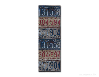 Bookmark - Vintage Wisconsin License Plates