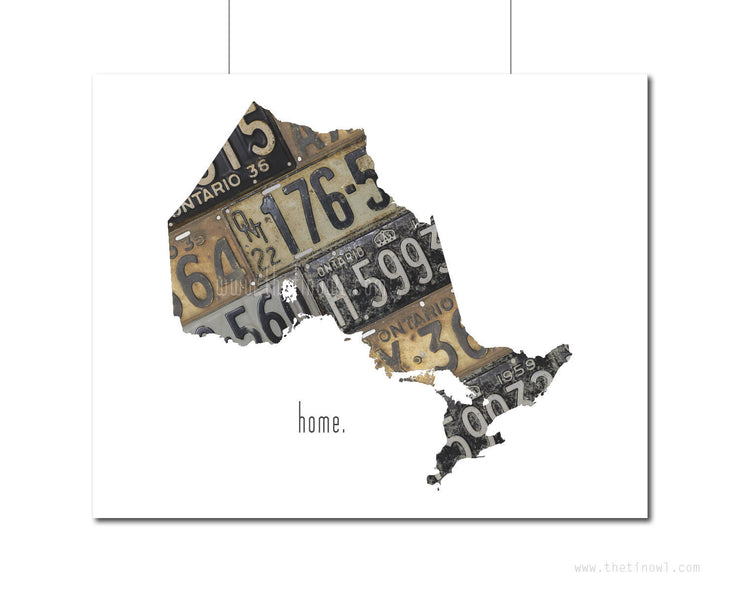 Ontario Home Print | Canadian Province Outline Art