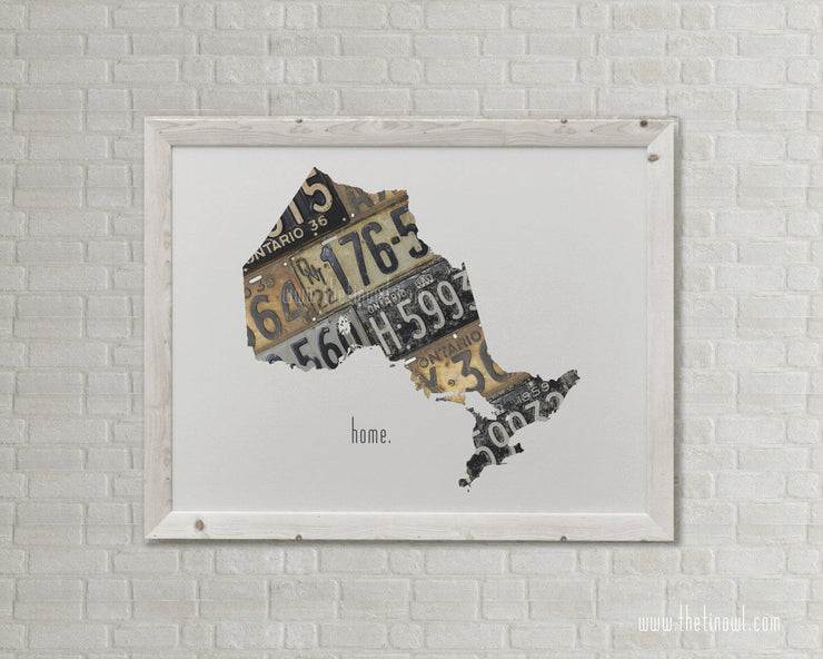 Ontario Home Print | Canadian Province Outline Art