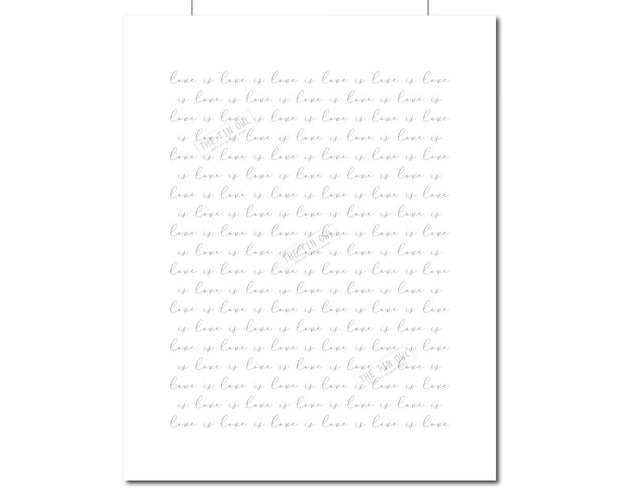 Love is Love is Love is Love - Minimalist Print