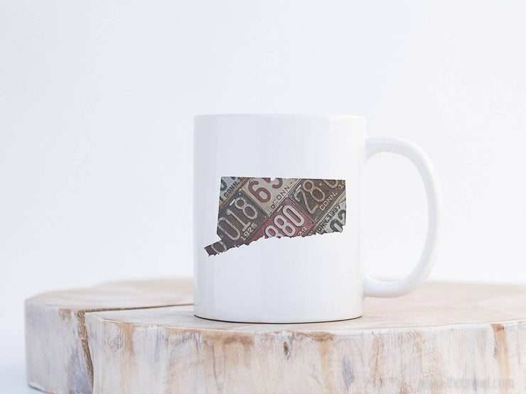 Connecticut Vintage License Plate Mug | Coffee Mug 11 oz