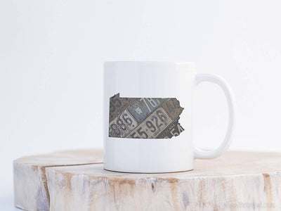 Pennsylvania Vintage License Plate Mug | Coffee Mug 11 oz
