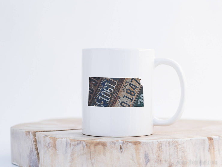 Kansas Vintage License Plate Mug | Coffee Mug 11 oz