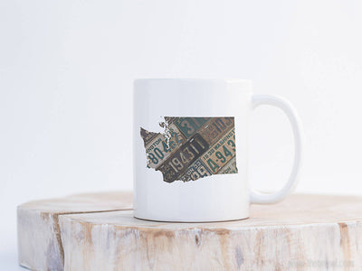 Washington Vintage License Plate Mug | Coffee Mug 11 oz