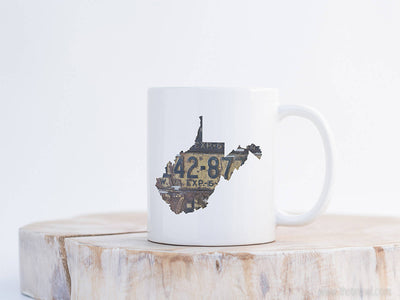 West Virginia Vintage License Plate Mug | Coffee Mug 11 oz