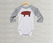 Baby Romper - Buffalo Plaid Pig