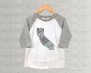 California Youth Raglan T-Shirt - Vintage License Plate Art