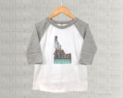 Idaho Youth Raglan T-Shirt - Vintage License Plate Art