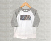 Kansas Youth Raglan T-Shirt - Vintage License Plate Art