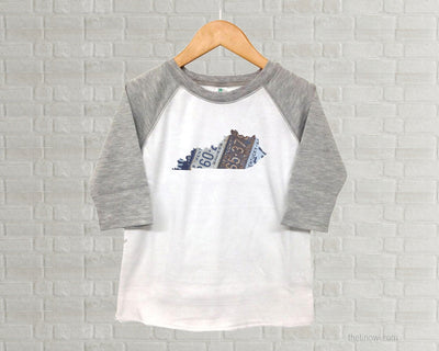 Kentucky Youth Raglan T-Shirt - Vintage License Plate Art