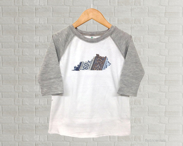Kentucky Youth Raglan T-Shirt - Vintage License Plate Art