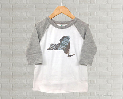 New York Youth Raglan T-Shirt - Vintage License Plate Art