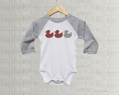 Baby Romper - Buffalo Plaid Duck Duck Gray Duck