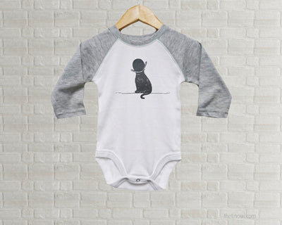 Baby Romper - Vintage Cat Illustration