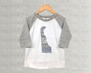 Delaware Youth Raglan T-Shirt - Vintage License Plate Art