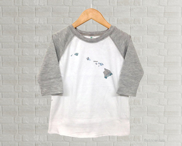 Hawaii Youth Raglan T-Shirt - Vintage License Plate Art