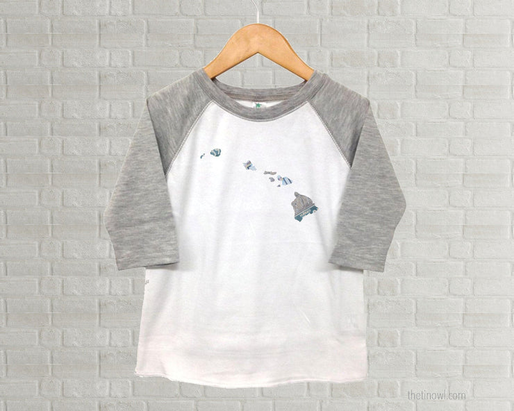 Hawaii Youth Raglan T-Shirt - Vintage License Plate Art