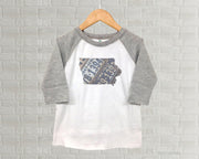 Iowa Youth Raglan T-Shirt - Vintage License Plate Art