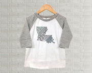 Louisiana Youth Raglan T-Shirt - Vintage License Plate Art