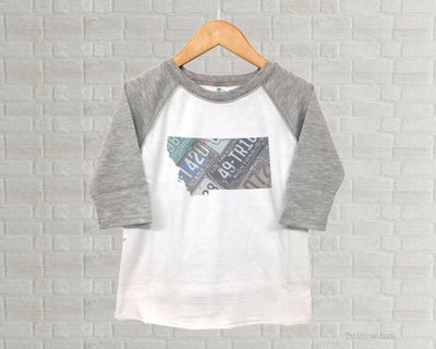 Montana Youth Raglan T-Shirt - Vintage License Plate Art
