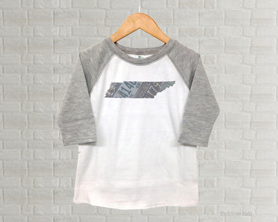 Tennessee Youth Raglan T-Shirt - Vintage License Plate Art
