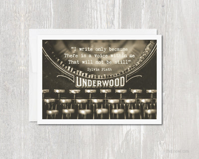 Greeting Card - Sylvia Plath Typewriter Quote