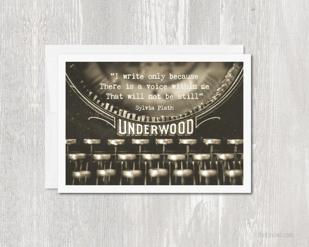 Greeting Card - Sylvia Plath Typewriter Quote