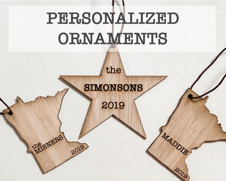 Personalized Minnesota Outline Ornament