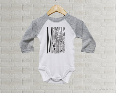 Baby Romper - Minneapolis Map