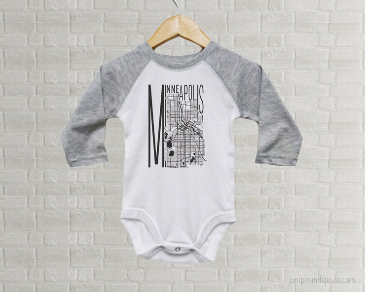 Baby Romper - Minneapolis Map