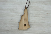 New Hampshire Outline Ornament | Rustic Wood | Heart Home | New Hampshire Love | Etched | Laser Cut
