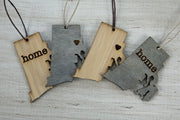 Rhode Island Outline Ornament | Rustic Wood | Heart Home | Rhode Island Love | Etched | Laser Cut