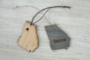 Georgia Outline Ornament | Rustic Wood | Heart Home | Georgia Love | Etched | Laser Cut