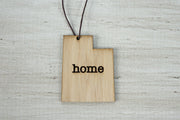 Utah Outline Ornament | Rustic Wood | Heart Home | Utah Love | Etched | Laser Cut