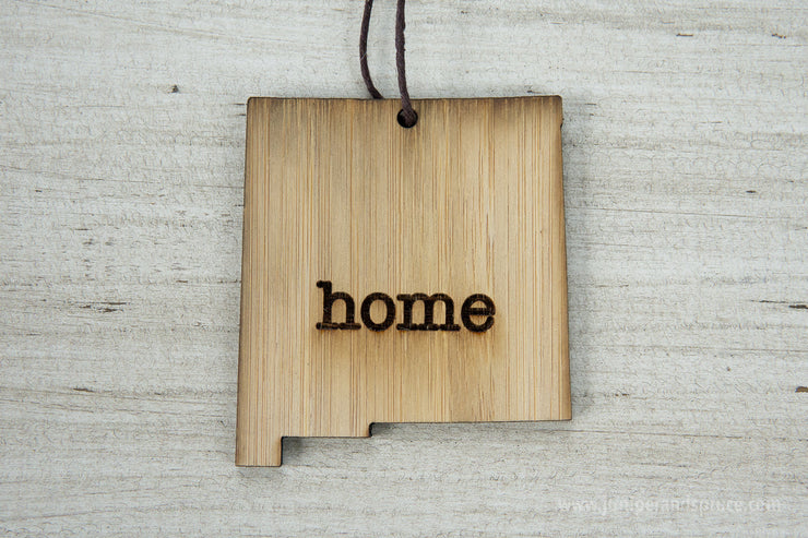 New Mexico Outline Ornament | Rustic Wood | Heart Home | New Mexico Love | Etched | Laser Cut