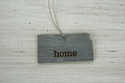 Kansas Outline Ornament | Rustic Wood | Heart Home | Kansas Love | Etched | Laser Cut