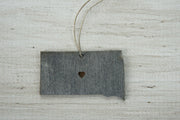 South Dakota Outline Ornament | Rustic Wood | Heart Home | South Dakota Love | Etched | Laser Cut