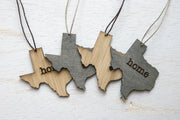 Texas Outline Ornament | Rustic Wood | Heart Home | Texas Love | Etched | Laser Cut