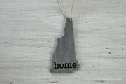 New Hampshire Outline Ornament | Rustic Wood | Heart Home | New Hampshire Love | Etched | Laser Cut