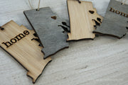 Rhode Island Outline Ornament | Rustic Wood | Heart Home | Rhode Island Love | Etched | Laser Cut