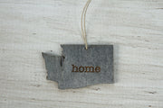 Washington Outline Ornament | Rustic Wood | Heart Home | Washington Love | Etched | Laser Cut