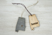Alabama Outline Ornament | Rustic Wood | Heart Home | Alabama Love | Etched | Laser Cut