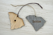 South Carolina Outline Ornament | Rustic Wood | Heart Home | South Carolina Love | Etched | Laser Cut
