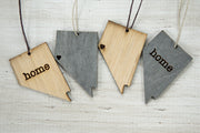 Nevada Outline Ornament | Rustic Wood | Heart Home | Nevada Love | Etched | Laser Cut