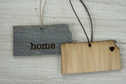Kansas Outline Ornament | Rustic Wood | Heart Home | Kansas Love | Etched | Laser Cut