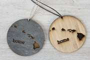Hawaii Ornament | Rustic Wood | Home | Hawaii Home | Etched | Laser Cut