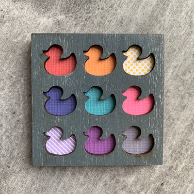 Magnet - Yellow Polka Dotted Duck Gray Duck
