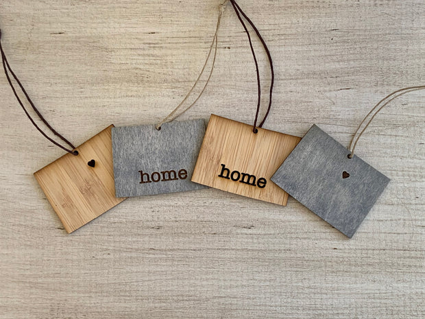 Colorado Outline Ornament | Rustic Wood | Heart Home | Etched | Laser Cut